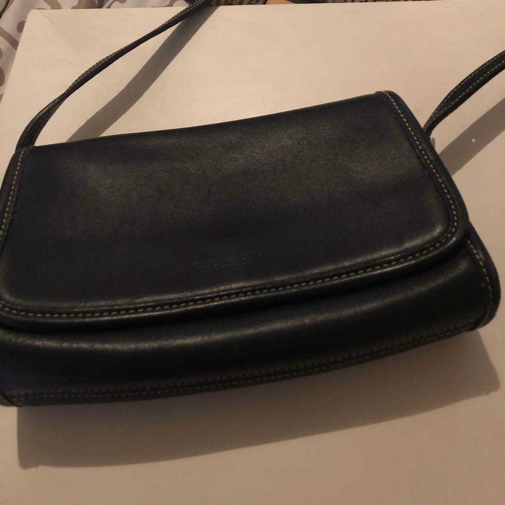 Coach black leather purse